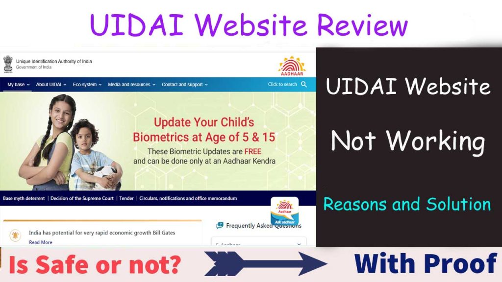 UIDAI website nahi chal rhi hai